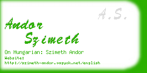 andor szimeth business card